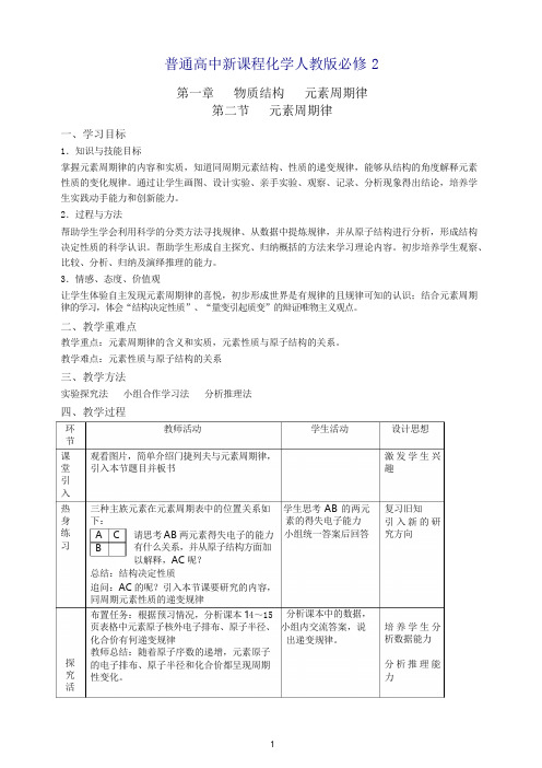 高中获奖优质课元素周期律教案.doc