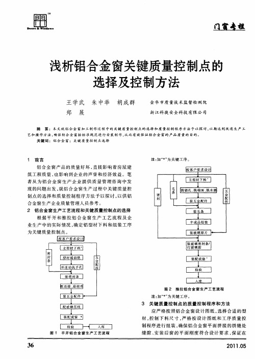 浅析铝合金窗关键质量控制点的选择及控制方法