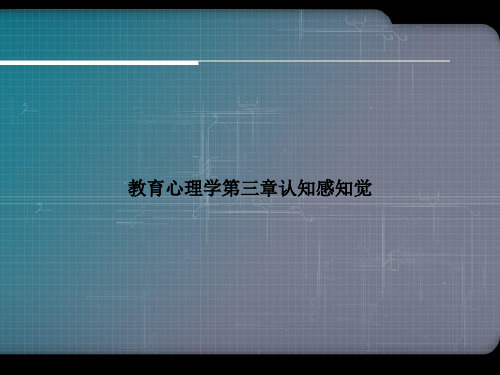 教育心理学第三章认知感知觉优选文档