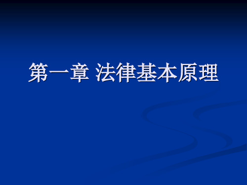 第一章 法律基本原理