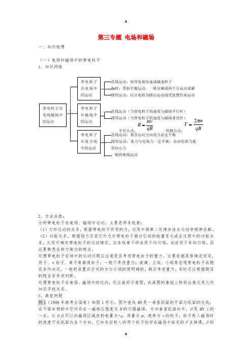 高中物理二轮专题突破精品讲义 第三部分 电场和磁场专题1