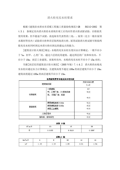 消火栓充实水柱要求