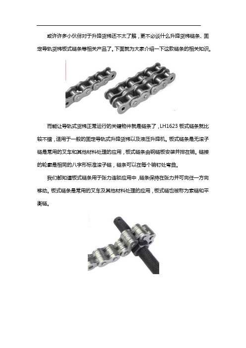 2吨3吨导轨式升降货梯专用BL643板式链有关知识介绍