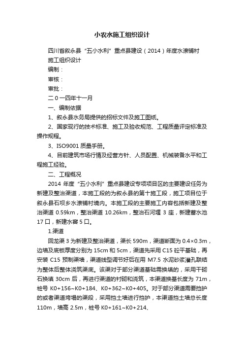 小农水施工组织设计