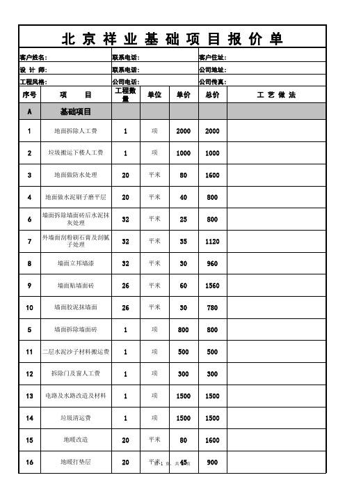 阳光房报价单 原始
