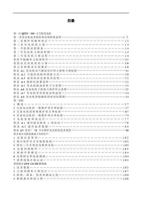 300mw发电机检修工艺规程