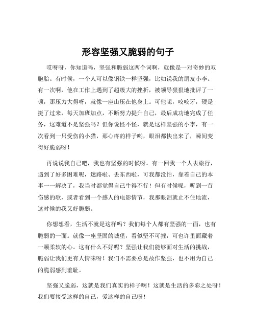 形容坚强又脆弱的句子