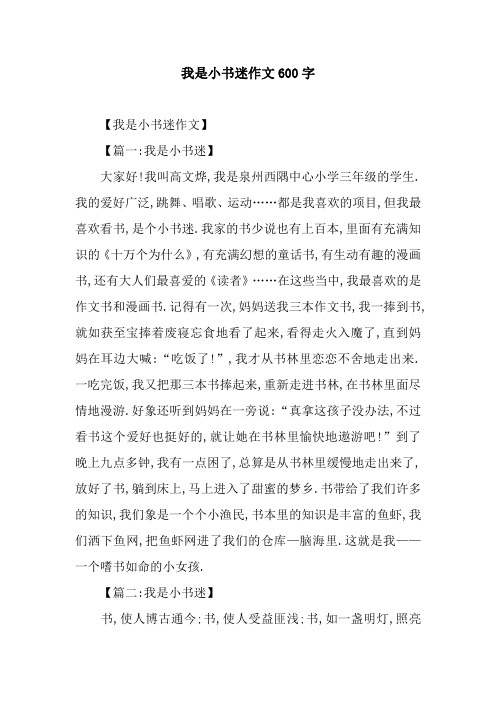 我是小书迷作文600字_1