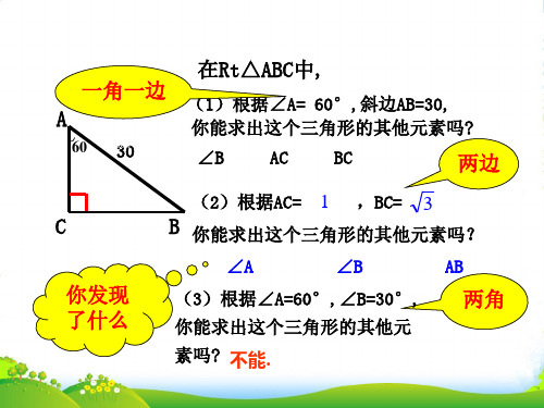 北师大版九年级数学下册第一章《解直角三角形 》公开课课件