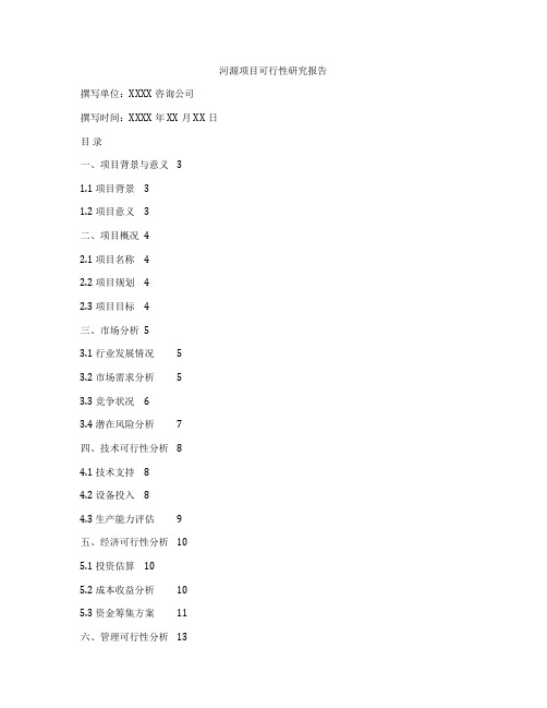 河源项目可行性研究报告