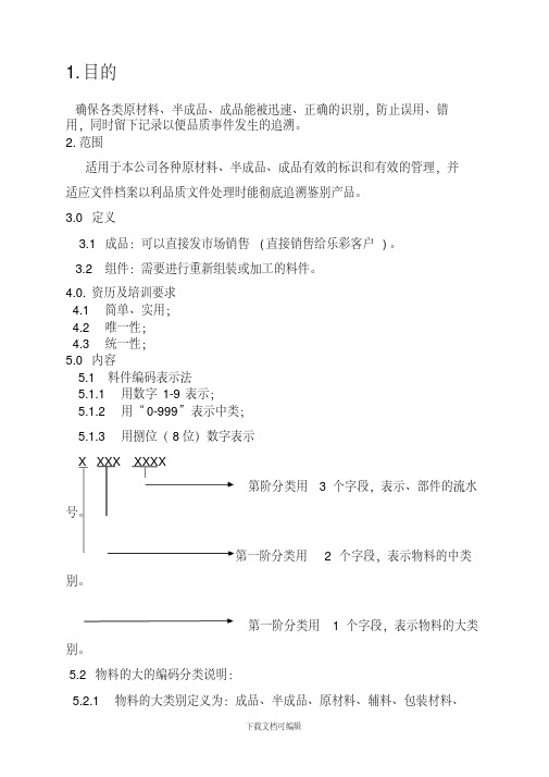 erp物料编码规则(自行编写)