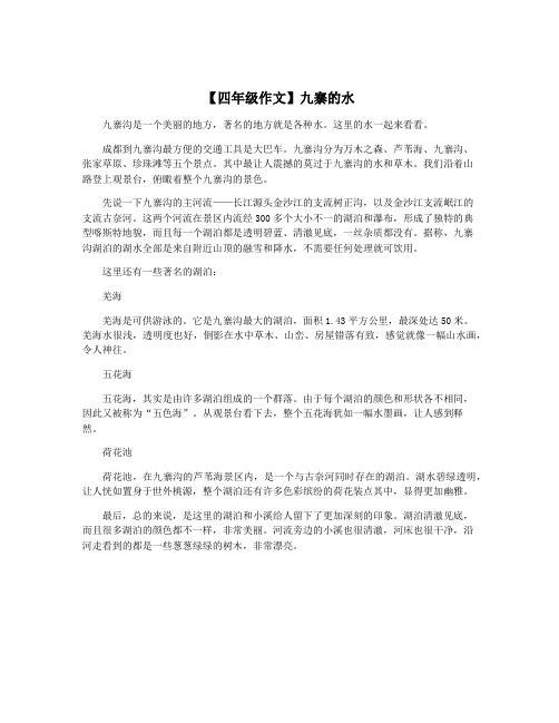 【四年级作文】九寨的水