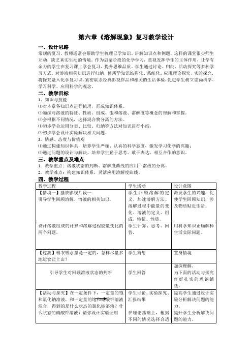 新沪教版九年级化学下册《六章 溶解现象  整理与归纳》教案_26