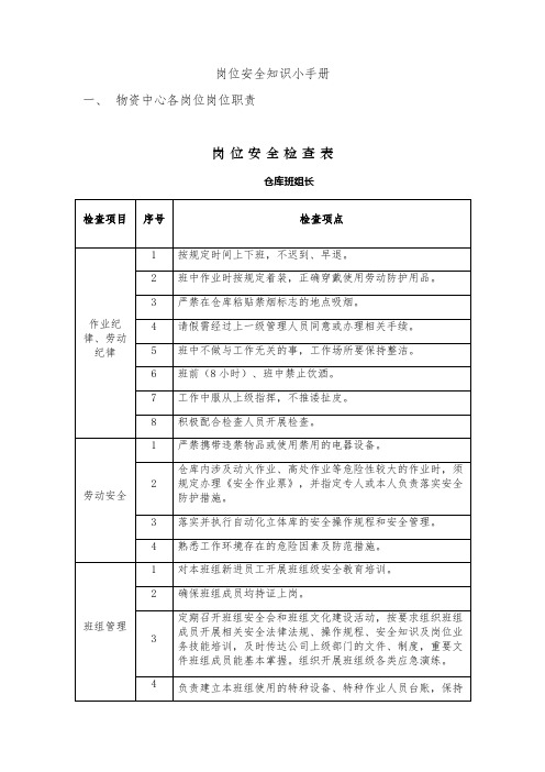 仓库岗位知识手册