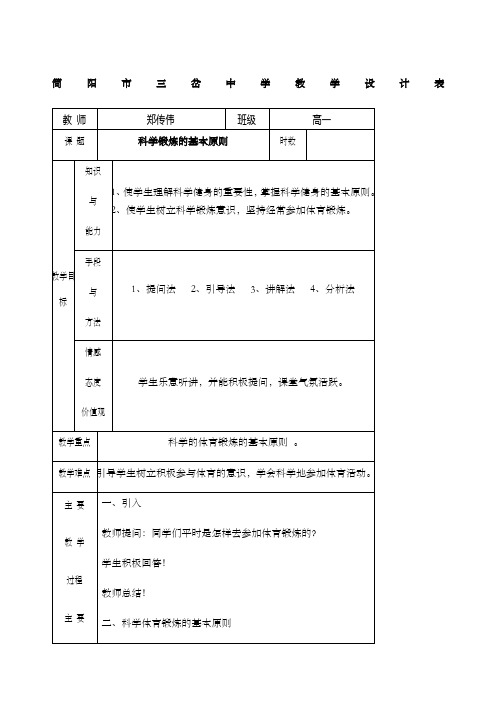 科学锻炼的基本原则理论