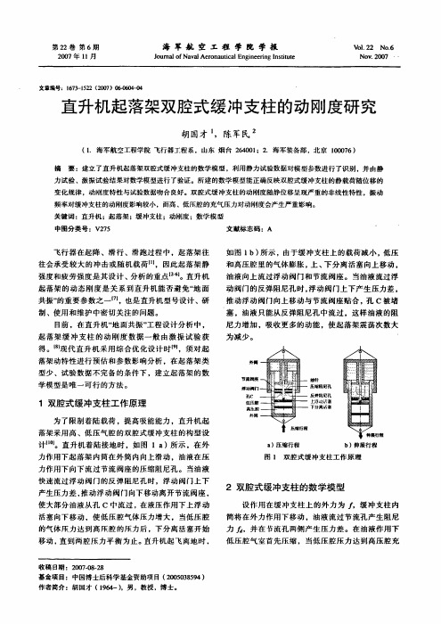 直升机起落架双腔式缓冲支柱的动刚度研究