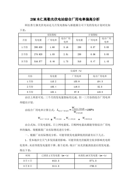 综合厂用电率偏高分析 (2)