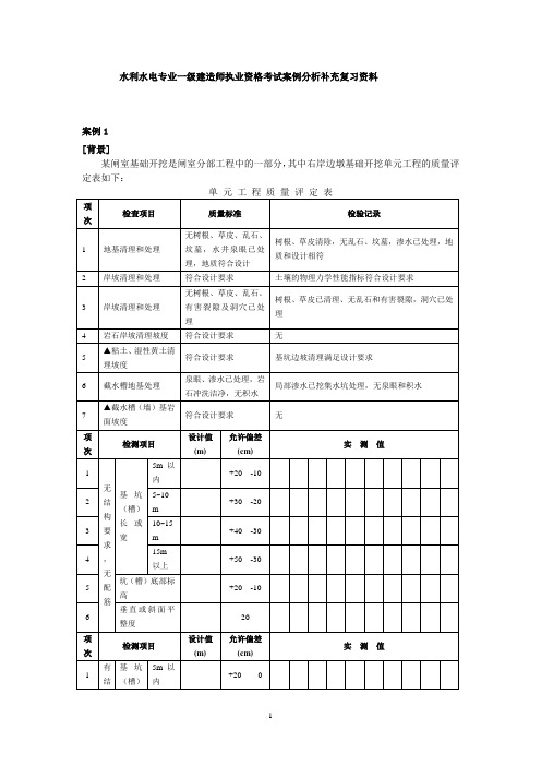 一级建造师水利水电案例分析