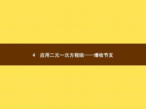 5.4应用二元一次方程组——增收节支