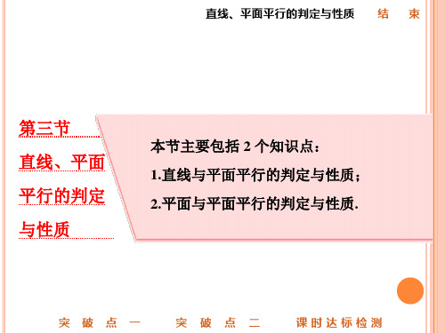 高中数学直线平面平行的判定与性质