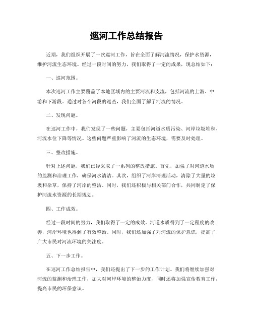 巡河工作总结报告