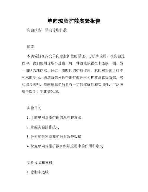 单向琼脂扩散实验报告