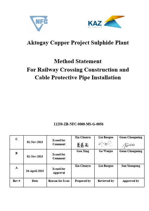 Method Statement For Railway Crossing Construction and Cable Protective Pipe Installation (3)