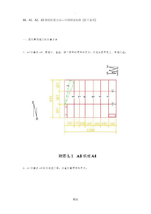 A0、A1、A2、A3图纸折叠方法(留下备用)