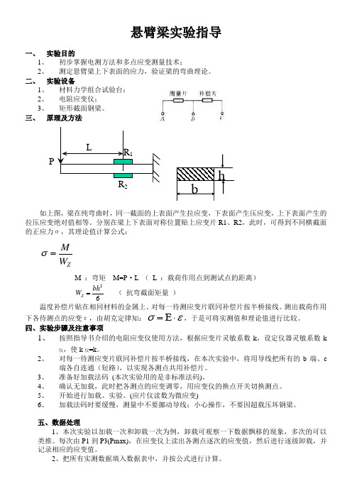 悬臂梁实验简明指导书