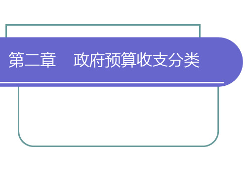 第一节 预算收支分类及意义