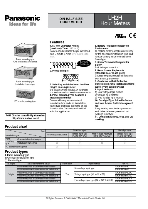 LH2H 时钟计数器产品说明书