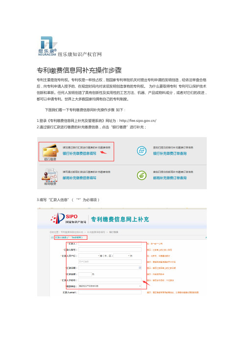 专利缴费信息网补充操作步骤