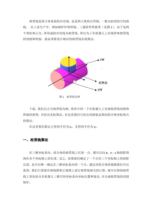 MOTOMAN机器人上实现管体正交相贯线切割与焊接