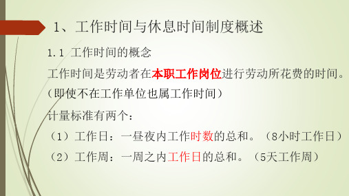 精选第八章工作时间与休息时间制度