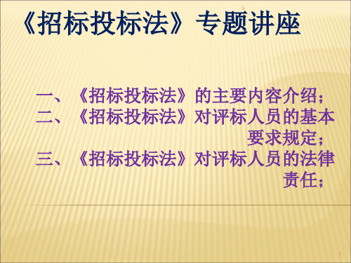 招标投标法专题讲座