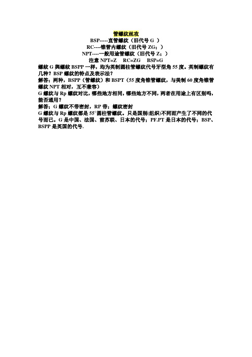 管螺纹丝攻代号以及螺纹区别