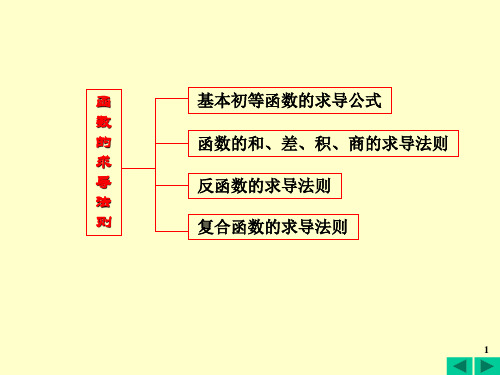 函数的和、差、积、商的求导法则