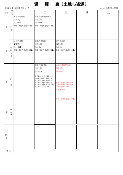 课程表(土地与资源)