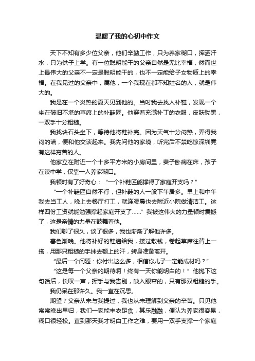 温暖了我的心初中作文