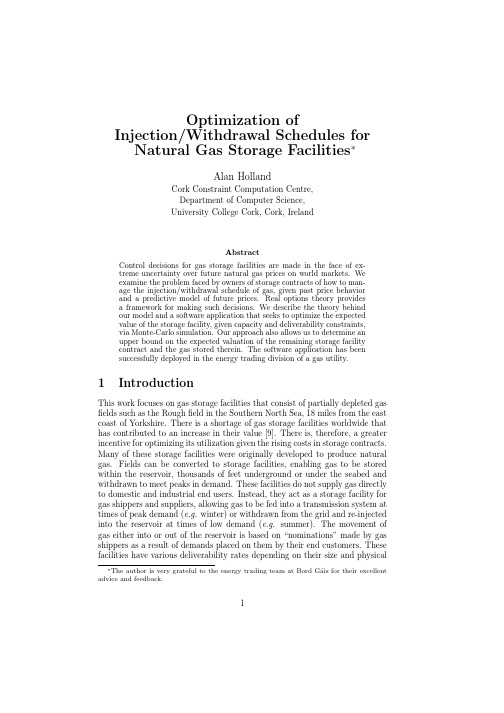 Optimization of InjectionWithdrawal Schedules for Natural Gas Storage Facilities