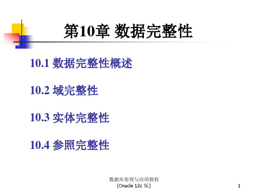 第10章 数据完整性-数据库原理与应用教程(Oracle 12c版)-赵明渊-清华大学出版社