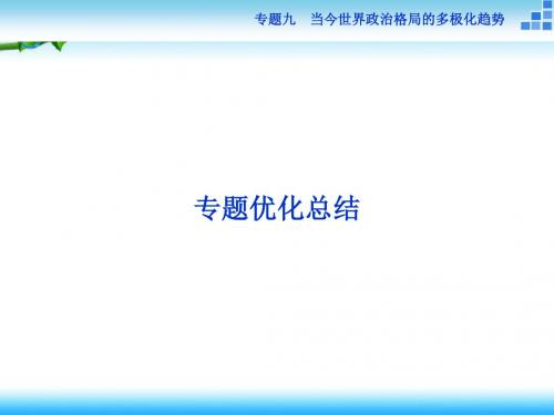 2018-2019学年高一历史人民版必修1课件专题九当今世界政治格局的多极化趋势专题优化总结