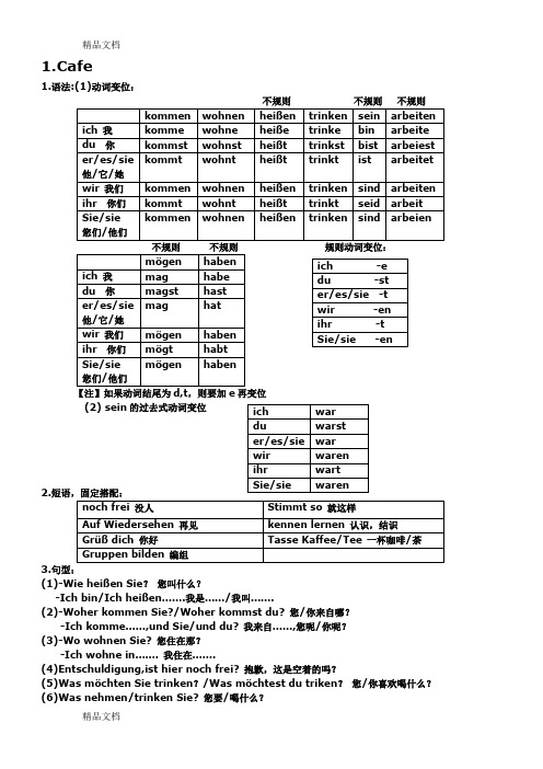 最新德语入门语法总结