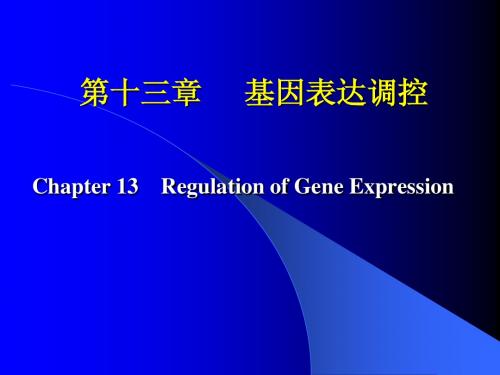 大学生物遗传学：第十三章基因表达调控