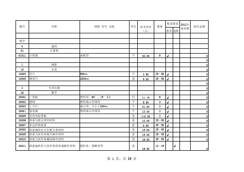 初中教育装备台账(档案册)