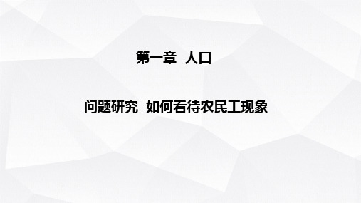 地理人教版(2019)必修第二册第一章 问题研究 如何看待农民工现象(共19张ppt)