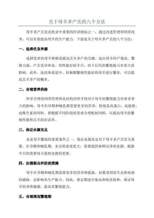 关于母羊多产羔的八个方法