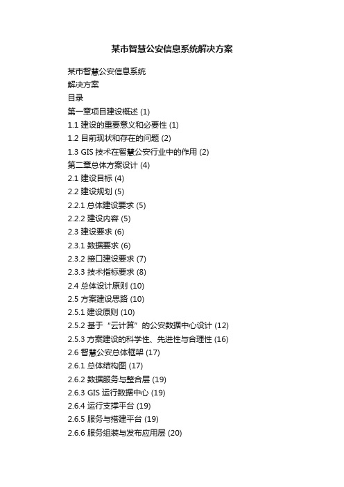 某市智慧公安信息系统解决方案