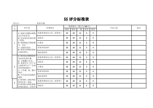 5S评分标准表