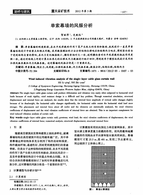 单索幕墙的风振分析